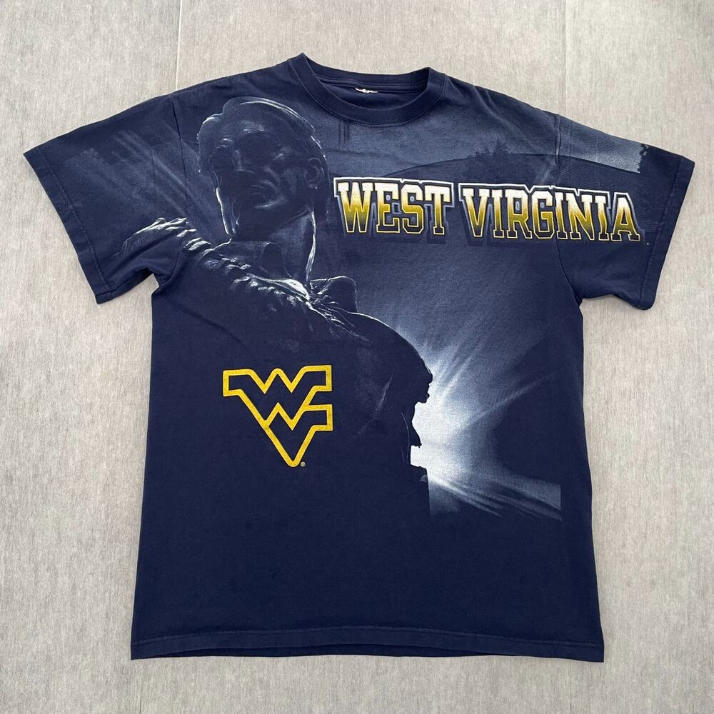 West Virginia Mountaineers Adult Large Blue Crew Neck Short Sleeve College Men L
